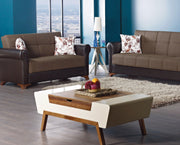 Bergen 61 in. Convertible Sleeper Loveseat in Light Brown with Storage - Gate FurnitureLoveseat