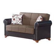 Bergen 61 in. Convertible Sleeper Loveseat in Light Brown with Storage - Gate FurnitureLoveseat