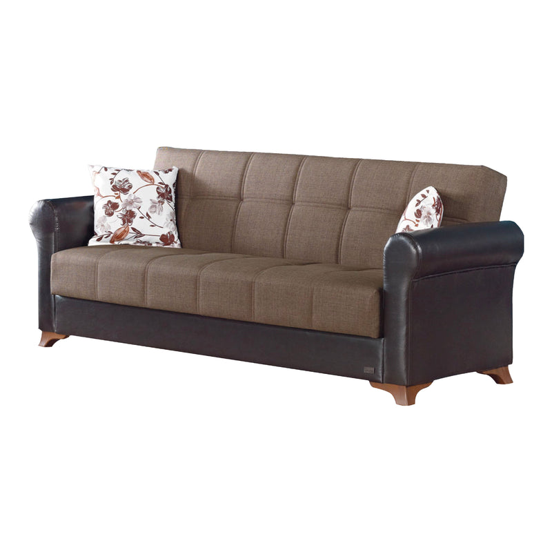 Bergen 90 in. Convertible Sleeper Sofa in Light Brown with Storage - Gate FurnitureSleeper Sofa