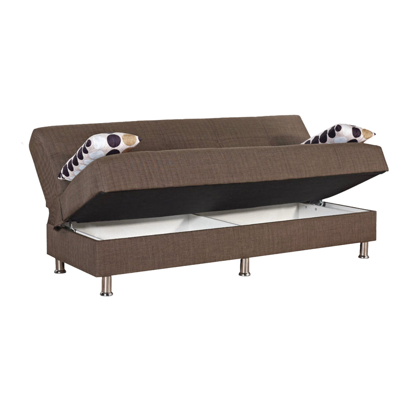 Berlin 75 in. Convertible Sleeper Sofa in Brown with Storage - Gate FurnitureSleeper Sofa