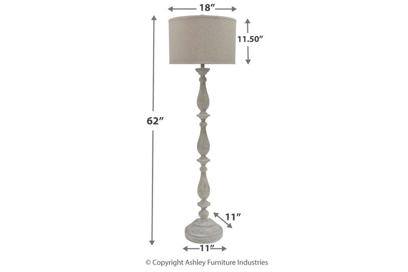 Bernadate Whitewash Floor Lamp - Gate FurnitureFloor Lamps