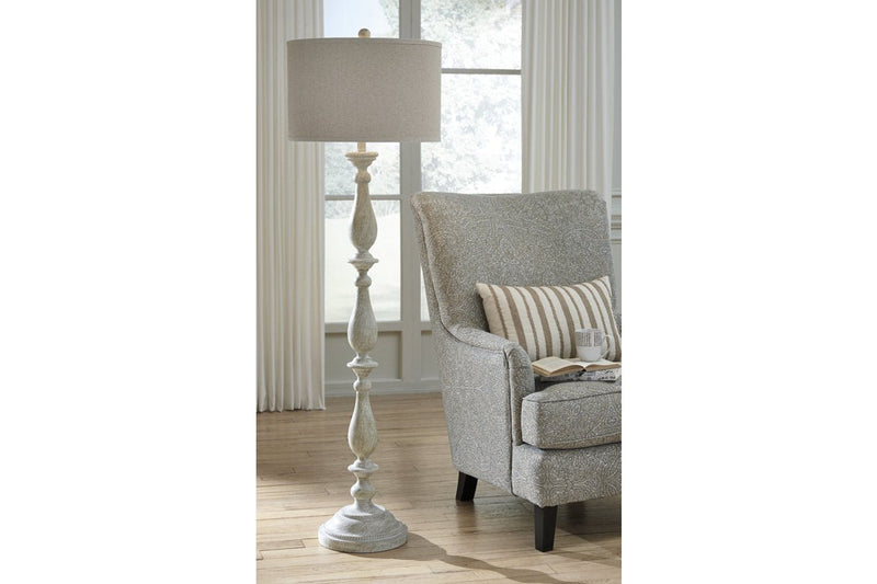 Bernadate Whitewash Floor Lamp - Gate FurnitureFloor Lamps