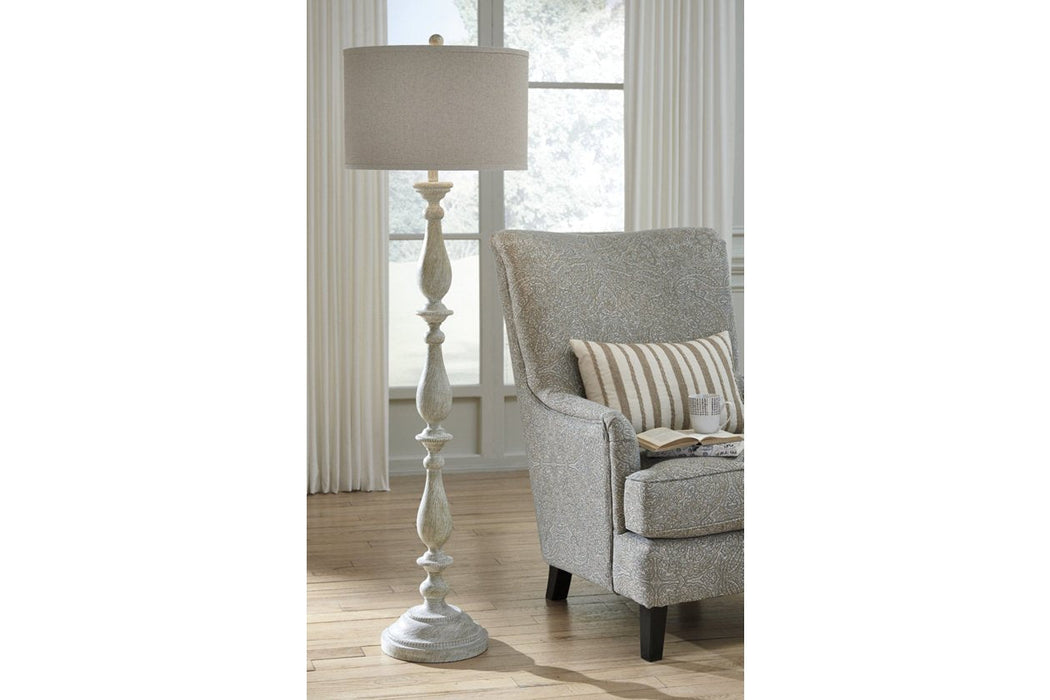 Bernadate Whitewash Floor Lamp - L235341 - Gate Furniture