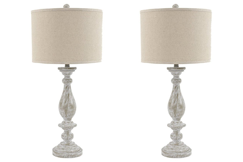 Bernadate Whitewash Table Lamp (Set of 2) - Gate FurnitureTable Lamp Pair