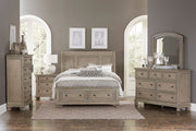 Bethel Wire Brushed Gray Sleigh Storage Platform Bedroom Set - Gate FurnitureBedroom Set