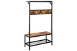 Bevinfield Brown/Black Hall Tree with Storage Bench - ZH141228 - Gate Furniture
