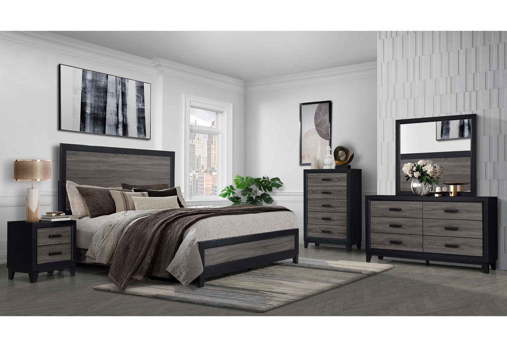 Lisbon Grey/Black Queen Bed Group - LISBON-GREY/BLACK-QBG - Gate Furniture