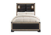 Blake Black Full Bed With Lamps - Gate FurnitureFull Bed