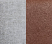 Blake Two Tone Vegan Leather and Linen Textured Fabric Full Bed Brown - Blake-F