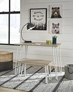 Blariden Brown/White Desk with Bench - B008-201 - Gate Furniture