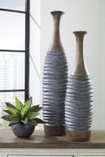BLAYZE Antique Gray/Brown Vase (Set of 2) - Gate FurnitureVase
