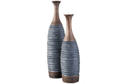 BLAYZE Antique Gray/Brown Vase (Set of 2) - Gate FurnitureVase