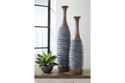 BLAYZE Antique Gray/Brown Vase (Set of 2) - Gate FurnitureVase