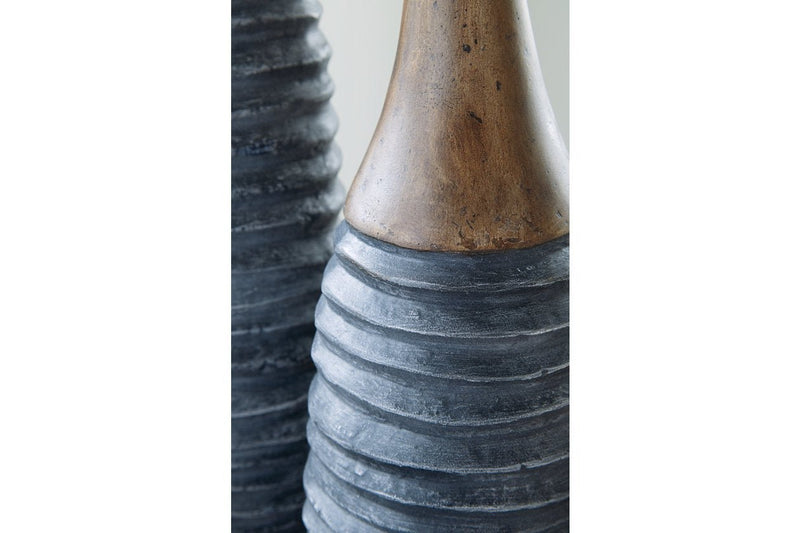 BLAYZE Antique Gray/Brown Vase (Set of 2) - Gate FurnitureVase