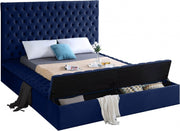 Bliss Velvet King Bed (3 Boxes) Blue - Gate FurnitureKing Bed