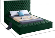 Bliss Velvet King Bed (3 Boxes) Green - Gate FurnitureKing Bed