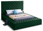 Bliss Velvet King Bed (3 Boxes) Green - Gate FurnitureKing Bed
