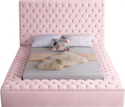 Bliss Velvet King Bed (3 Boxes) Pink - Gate FurnitureKing Bed