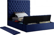 Bliss Velvet Twin Bed (3 Boxes) Blue - Gate FurnitureTwin Bed