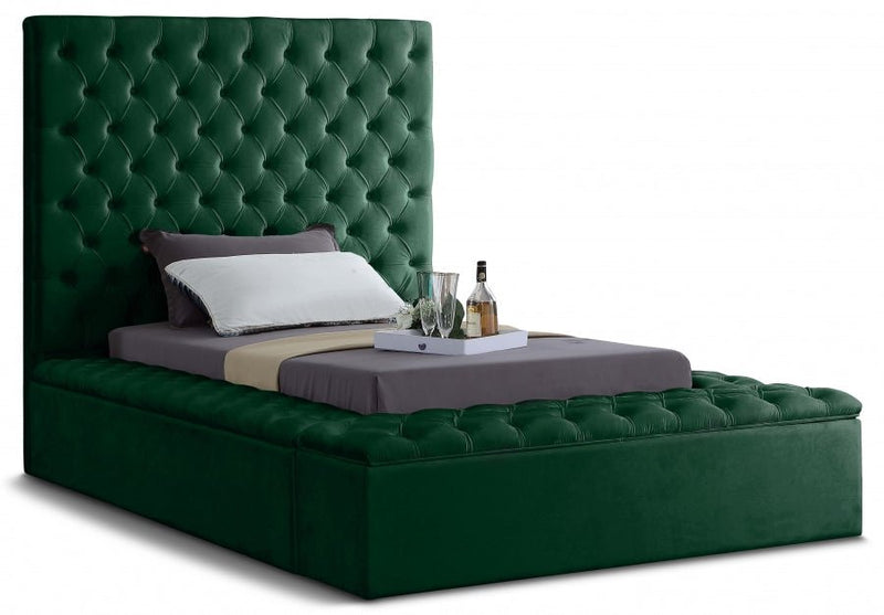 Bliss Velvet Twin Bed (3 Boxes) Green - Gate FurnitureTwin Bed
