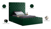 Bliss Velvet Twin Bed (3 Boxes) Green - Gate FurnitureTwin Bed