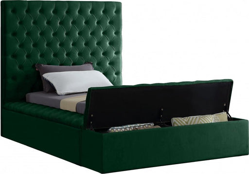Bliss Velvet Twin Bed (3 Boxes) Green - Gate FurnitureTwin Bed