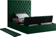 Bliss Velvet Twin Bed (3 Boxes) Green - Gate FurnitureTwin Bed