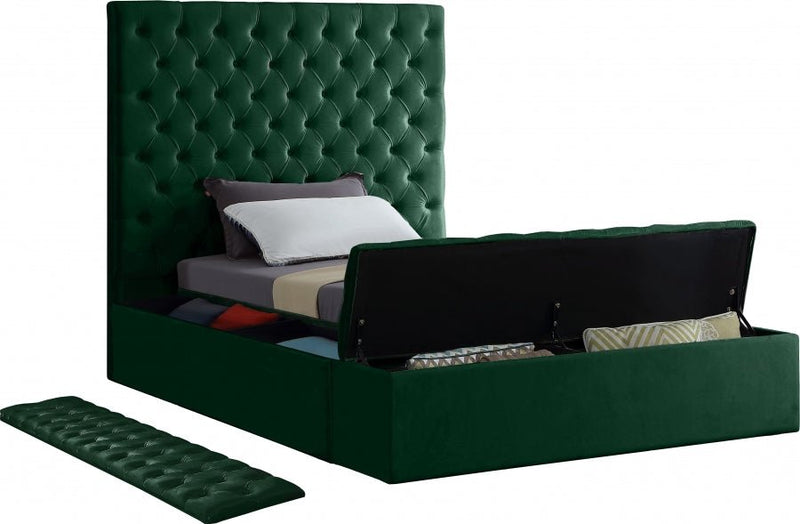 Bliss Velvet Twin Bed (3 Boxes) Green - Gate FurnitureTwin Bed