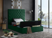 Bliss Velvet Twin Bed (3 Boxes) Green - Gate FurnitureTwin Bed