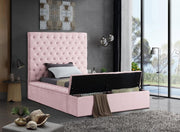 Bliss Velvet Twin Bed (3 Boxes) Pink - Gate FurnitureTwin Bed