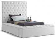 Bliss Velvet Twin Bed (3 Boxes) White - Gate FurnitureTwin Bed