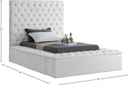 Bliss Velvet Twin Bed (3 Boxes) White - Gate FurnitureTwin Bed