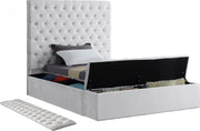 Bliss Velvet Twin Bed (3 Boxes) White - Gate FurnitureTwin Bed