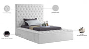Bliss Velvet Twin Bed (3 Boxes) White - Gate FurnitureTwin Bed