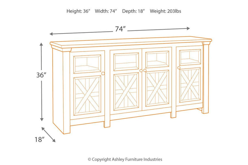 Bolanburg Two - tone 74" TV Stand - Gate FurnitureTV Stand