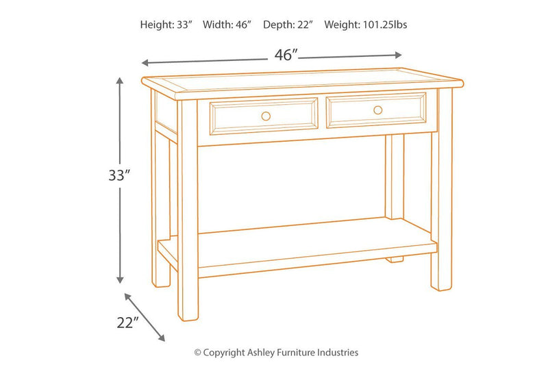 Bolanburg Two - tone Sofa/Console Table - Gate FurnitureEnd Table