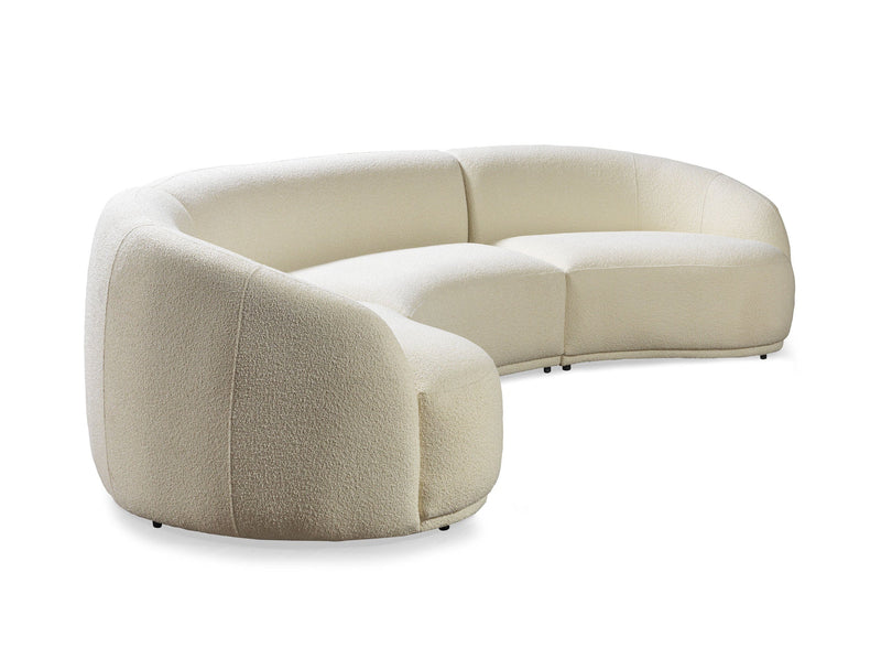 Bonita Ivory Boucle 3 - Piece Curved Sectional - Gate FurnitureSectional