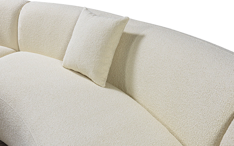 Bonita Ivory Boucle 3 - Piece Curved Sectional - Gate FurnitureSectional