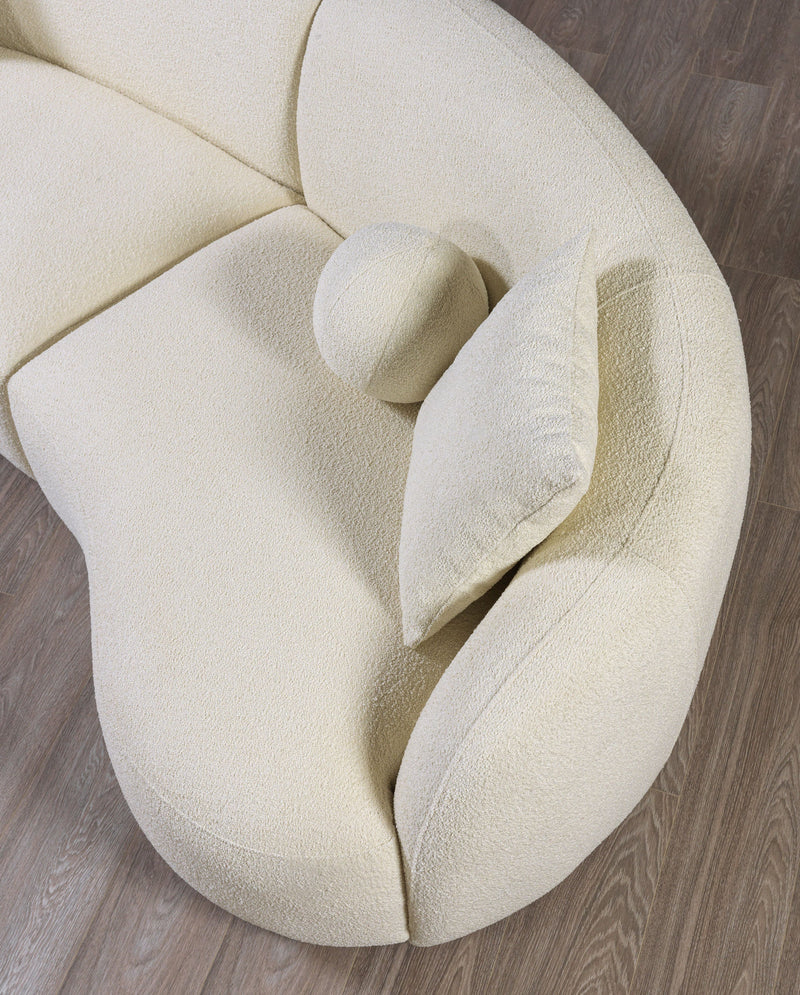 Bonita Ivory Boucle 3 - Piece Curved Sectional - Gate FurnitureSectional