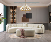 Bonita Ivory Boucle 3 - Piece Curved Sectional - Gate FurnitureSectional