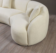 Bonita Ivory Boucle 3 - Piece Curved Sectional - Gate FurnitureSectional