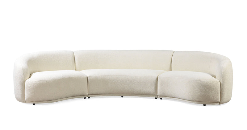 Bonita Ivory Boucle 3 - Piece Curved Sectional - Gate FurnitureSectional