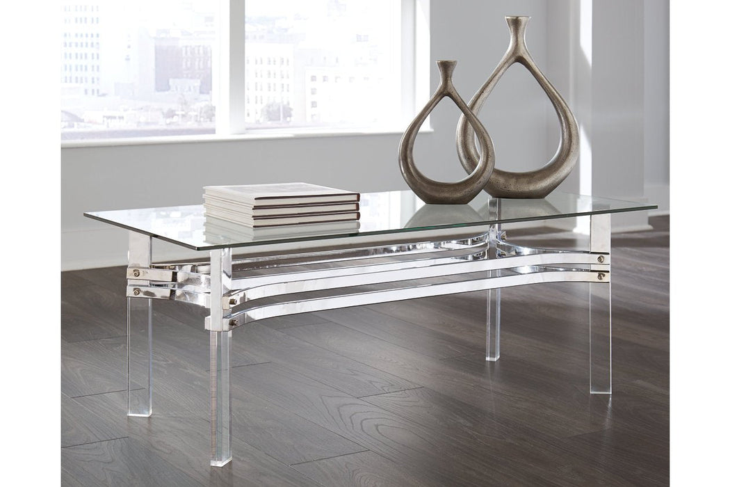 Braddoni Chrome Finish Coffee Table - T420-1 - Gate Furniture