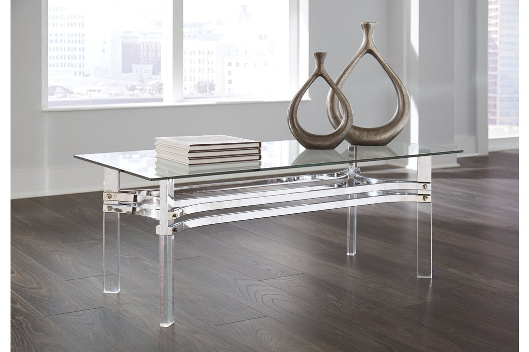 Braddoni Chrome Finish Coffee Table - T420-1 - Gate Furniture