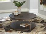 Brazburn Dark Brown/Gold Finish Coffee Table - T185-8 - Gate Furniture