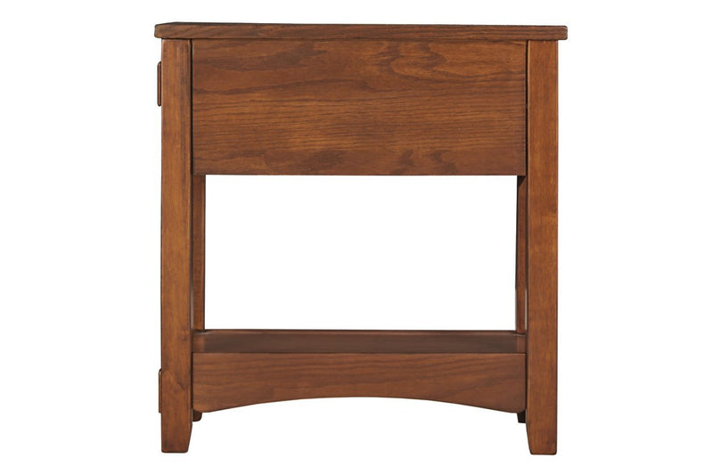 Breegin Brown Chairside End Table - Gate FurnitureEnd Table Chair Side