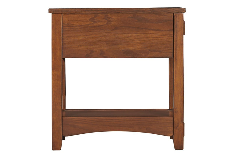 Breegin Brown Chairside End Table - Gate FurnitureEnd Table Chair Side