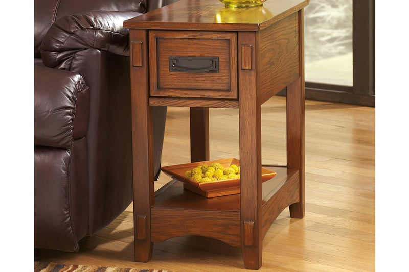 Breegin Brown Chairside End Table - Gate FurnitureEnd Table Chair Side