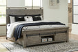 Brennagan Gray King Footboard Storage Bed - Gate Furniture