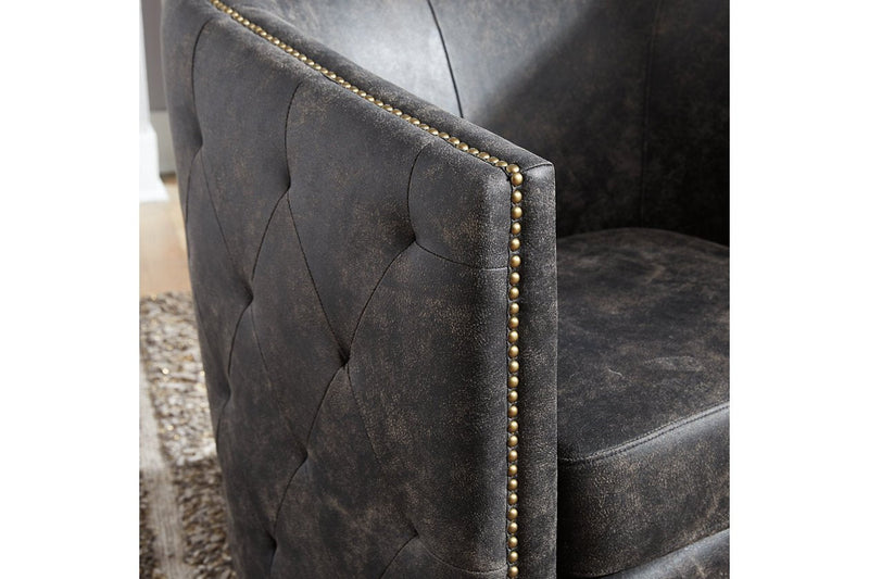 Brentlow Distressed Black Accent Chair - Gate FurnitureAccent Chair